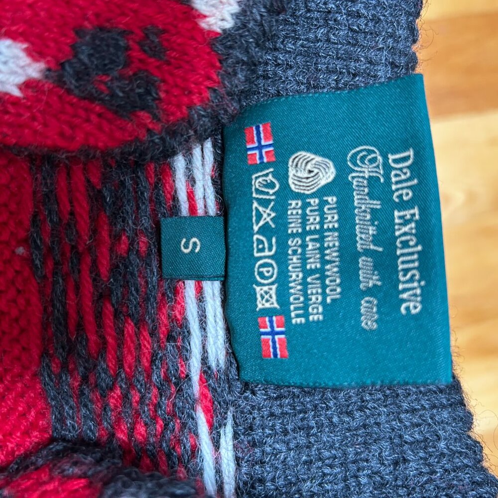 Dale Of Norway Haukeli Pullover Sweater Faire Isle Nordic 100% Wool Red Small - Picture 15 of 15